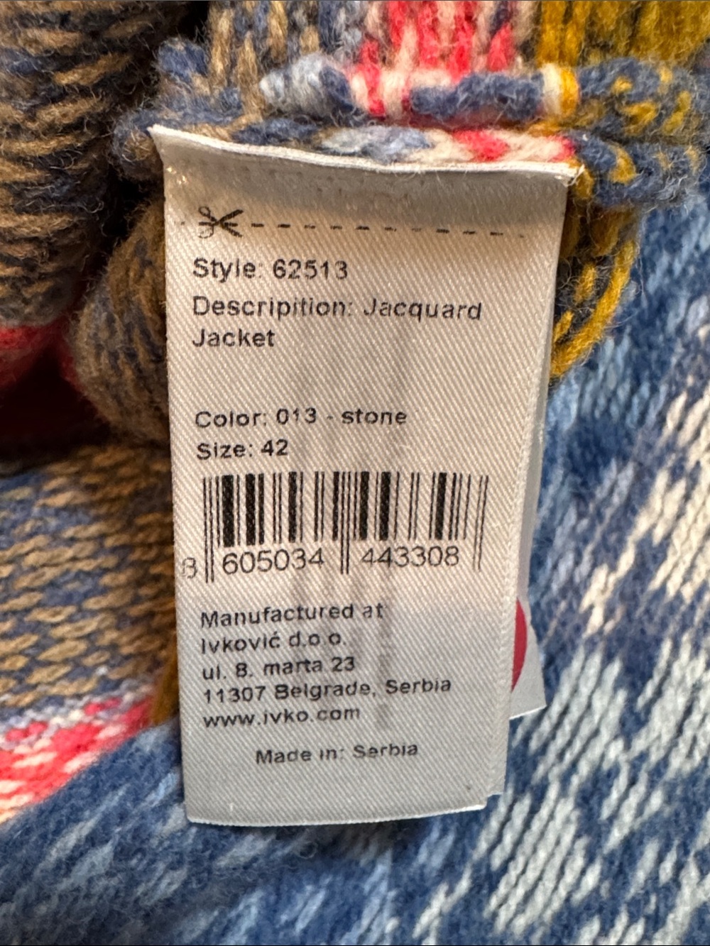 NWT IVKO Multicolor Jacquard Button Cardigan Sweater Runs Small size EU 42 - Picture 10 of 16